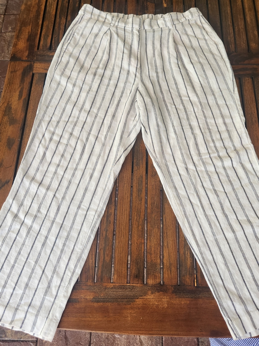 Women's Old Navy Extra High Rise Taylor Wide Leg Trousers Size Large Linen Blend